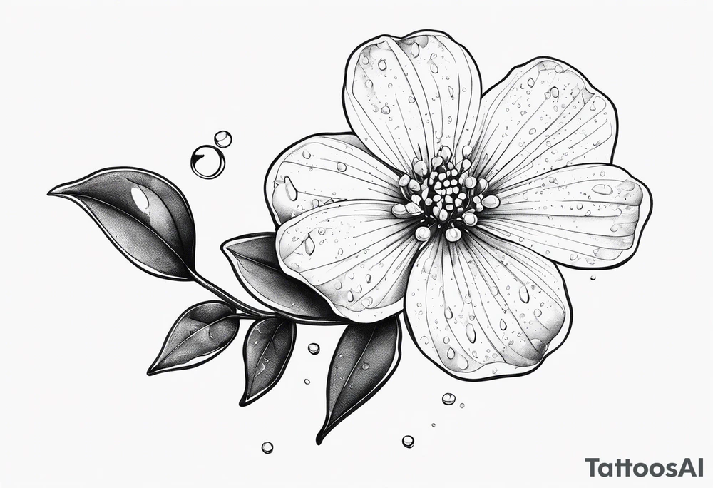 diphylleia grayi with water droplets tattoo idea