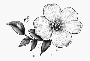 diphylleia grayi with water droplets tattoo idea