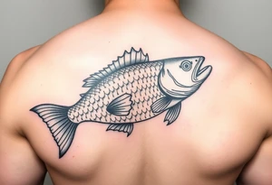 Fish  on the outside of your fist tattoo idea