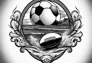 beach and football tattoo idea