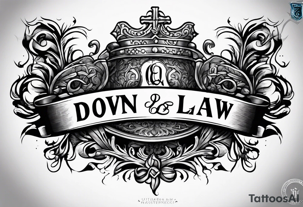 Down by Law old English font tattoo idea