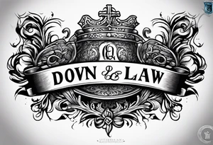 Down by Law old English font tattoo idea