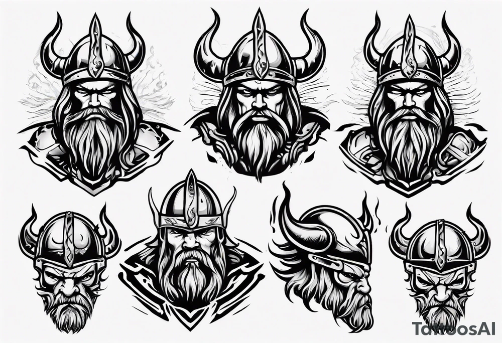 A viking riding face with flames and a motorcycle tattoo idea A viking riding face with flames and a motorcycle tattoo idea