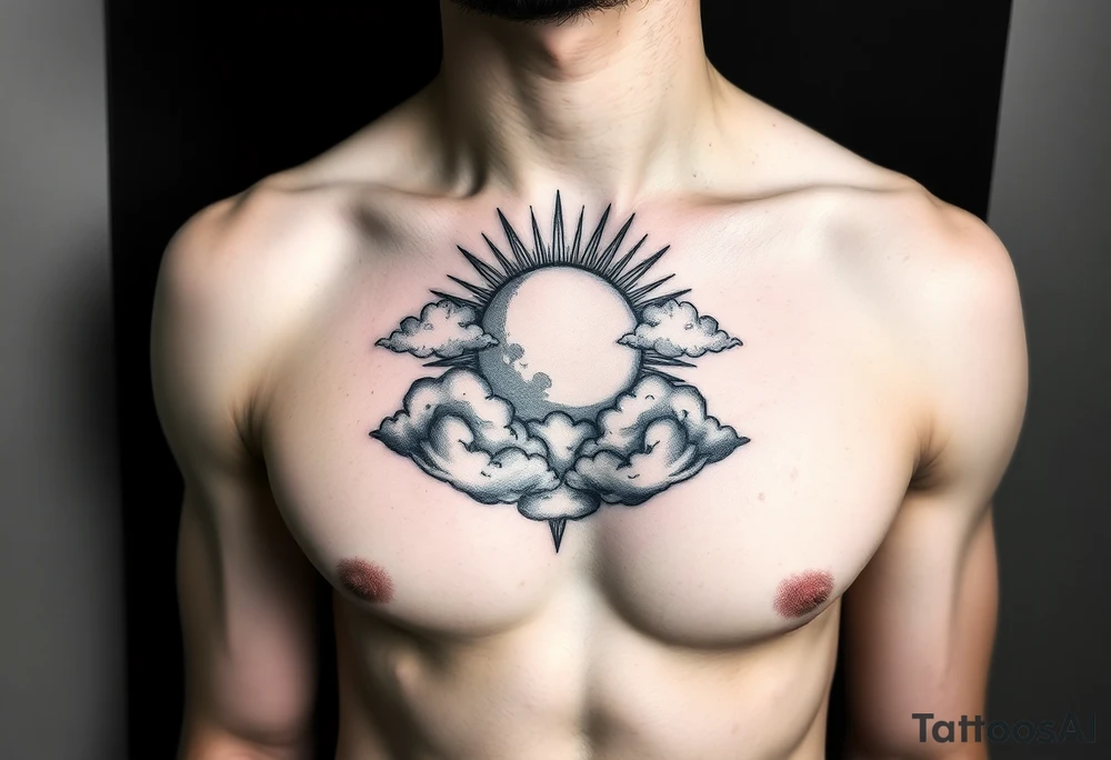 Julie Forever with clouds sun and moon tattoo idea