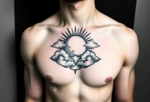 Julie Forever with clouds sun and moon tattoo idea