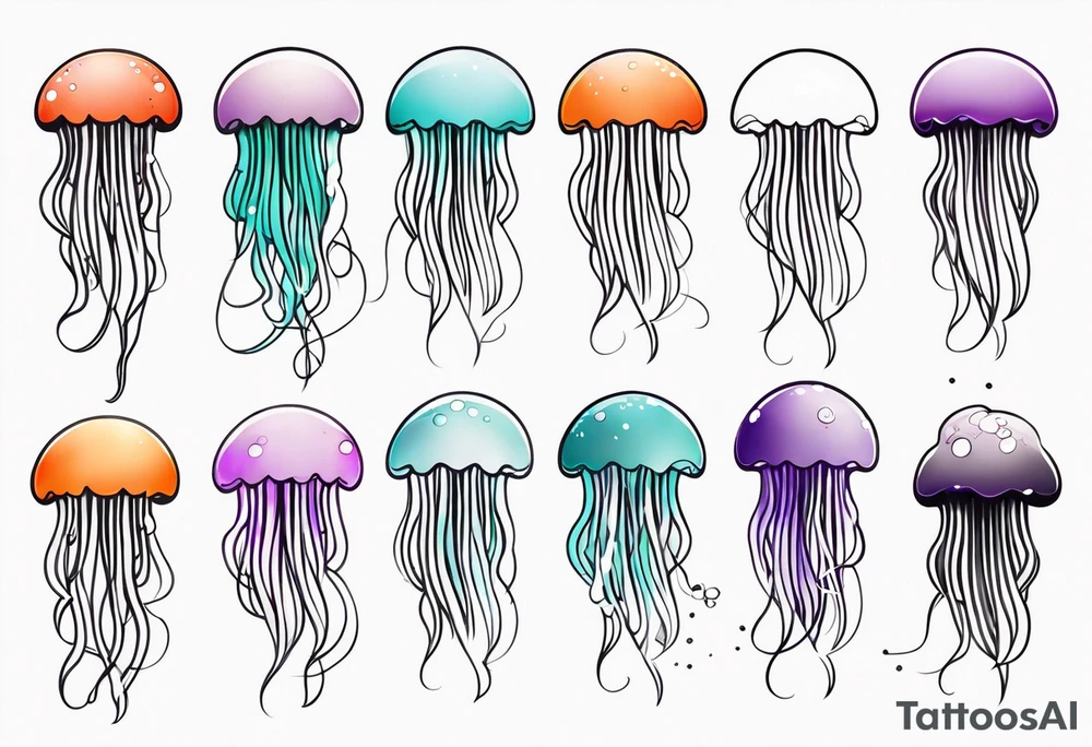 jellyfish with long tentacles tattoo idea