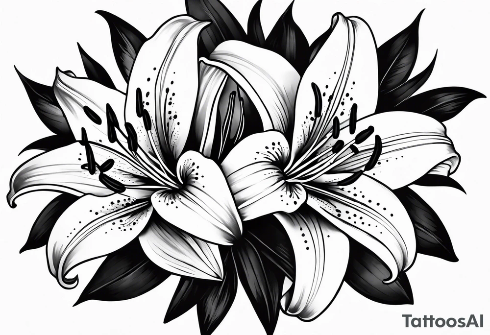 Lily flower tattoo idea