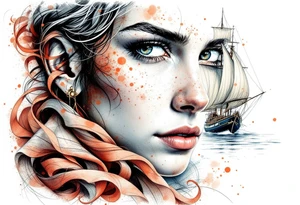 sailing boat at achor tattoo idea