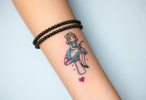 Alice in wonderland sitting on the mushroom with the hookah tattoo idea