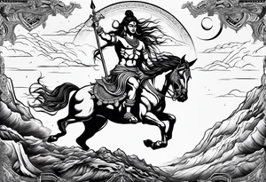 Lord shiva riding a horse angry tattoo idea