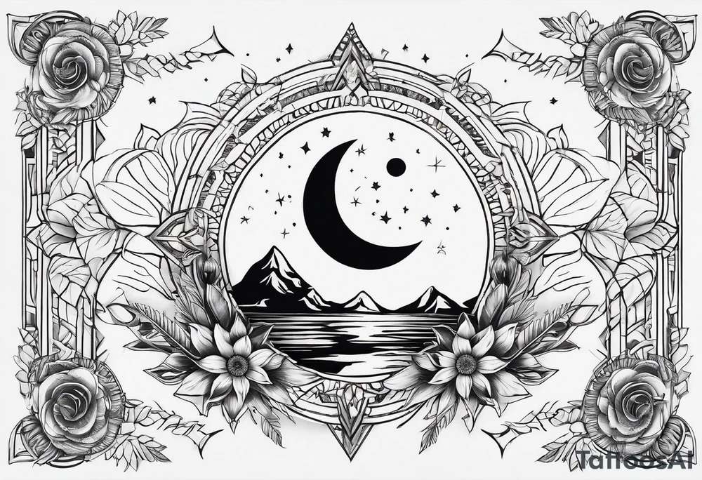 elegant line 
dainty 
spiritual 
moon 
sun 
arrow
spine
narrow tattoo idea