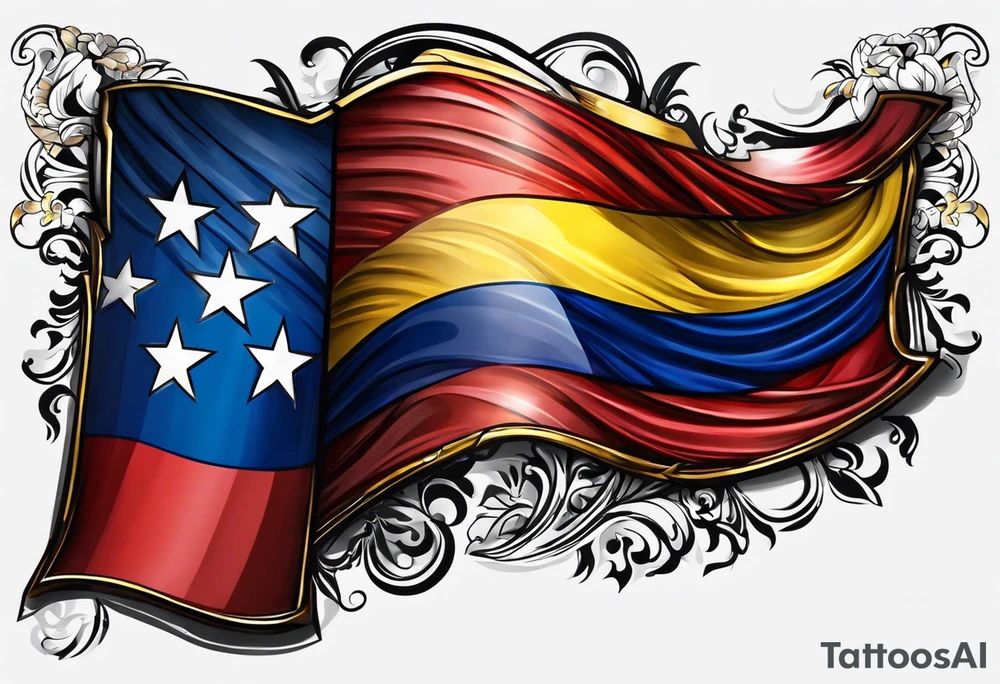 Venezuela letters with the flag color tattoo idea