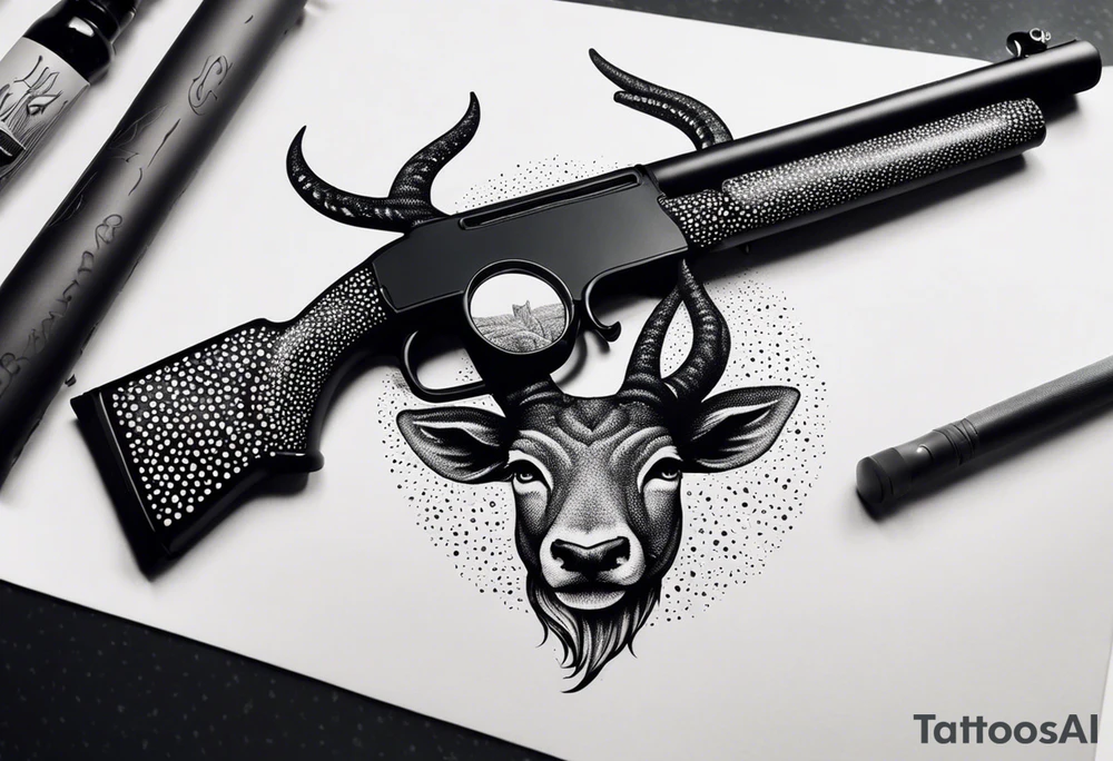 capricorn with sunglasses and shotgun tattoo idea