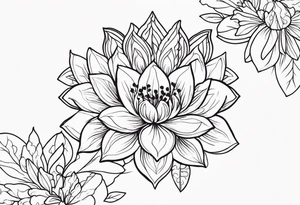 Minimalist Henna inspired azaleas tattoo idea