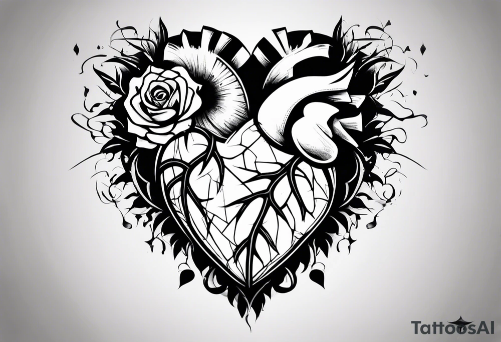Shattered heart tattoo idea