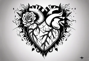 Shattered heart tattoo idea