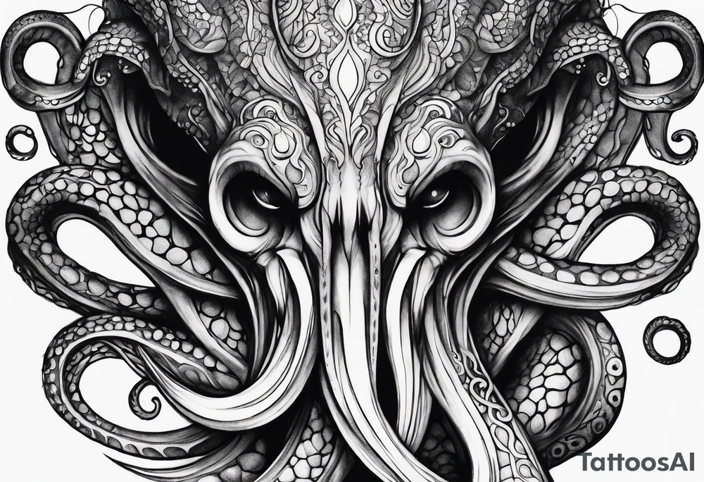 dark tentacles tattoo idea