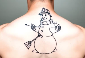 Firefighting snowman tattoo idea