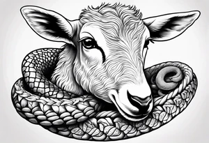 Tattoo of lamb eating a snake tattoo idea