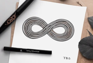 The phrase TB5 surrounded by double infinity symbol tattoo idea