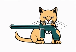 Cat with gun tattoo idea