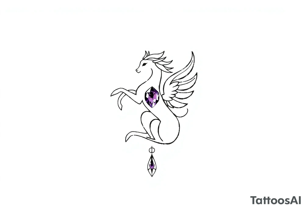 Zodiac sign Aquarius amethyst birthstone mother of 3 girls loves animals tattoo idea