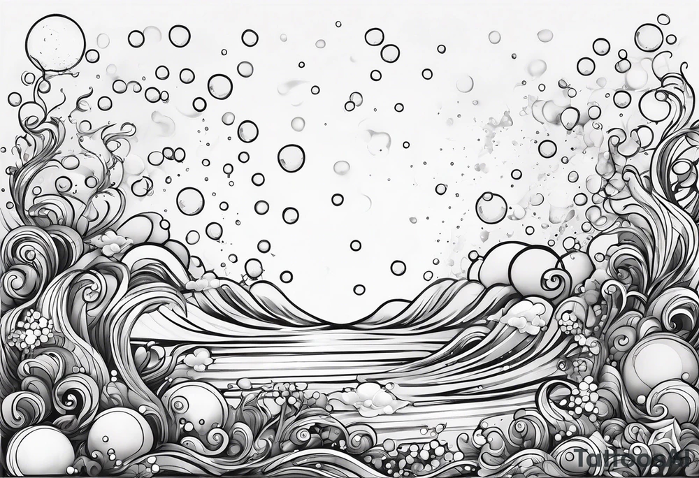 Draw me some magical really simple underwater bubbles and simple stars tattoo idea