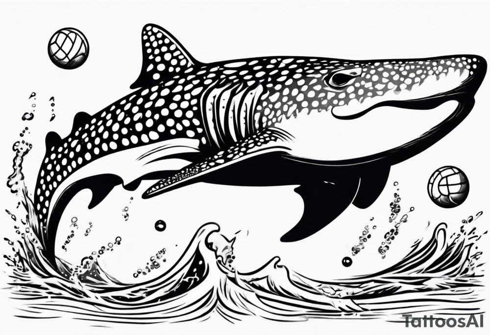 a whale shark playing waterpolo tattoo idea