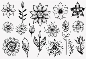 Minimalist Ornemental flower tattoo idea