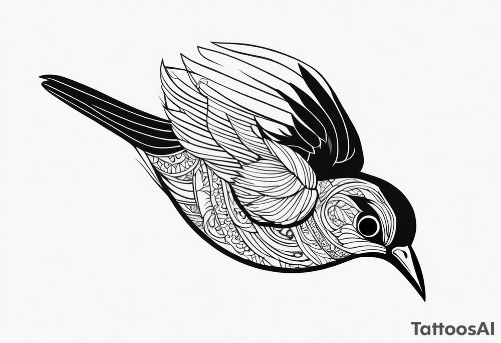 A bird is diving tattoo idea