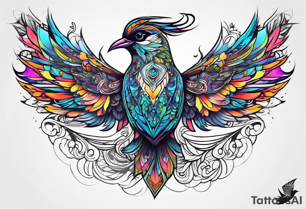 Flying bird on shoulder blade tattoo idea