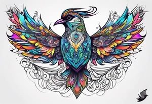 Flying bird on shoulder blade tattoo idea