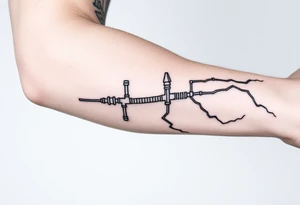 System of pipes that transitions and transforms into veins of forearm tattoo idea