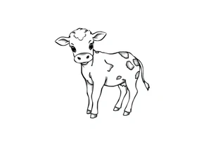 cute black and white baby cow tattoo idea