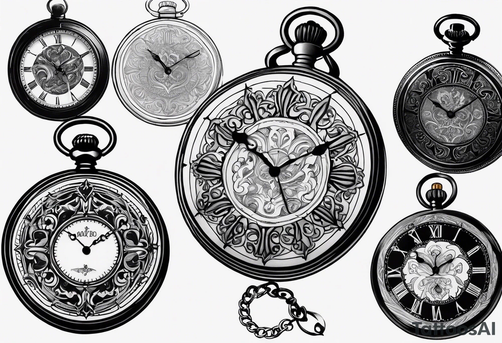 Pocket watch at 9:45 tattoo idea