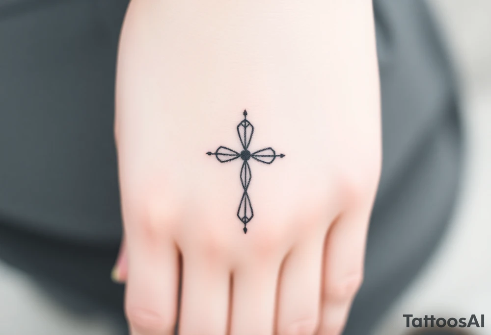 Small cross tattoo idea