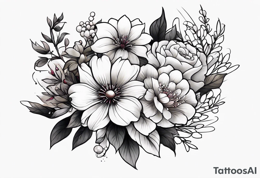 flower bouquet tattoo idea