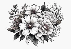 flower bouquet tattoo idea