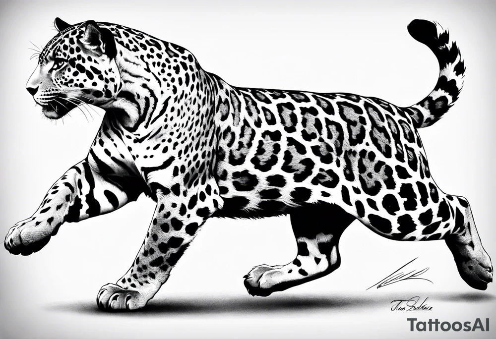 Jaguar running tattoo idea