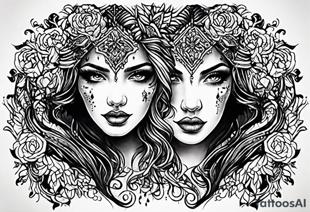 Gemini design tattoo idea