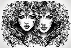 Gemini design tattoo idea