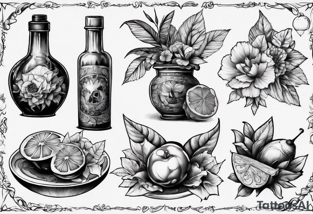 Still life scene tattoo idea