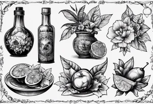 Still life scene tattoo idea