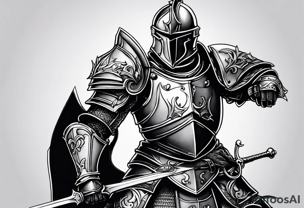 knight with heavy armor tattoo idea