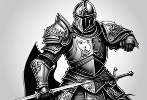 knight with heavy armor tattoo idea