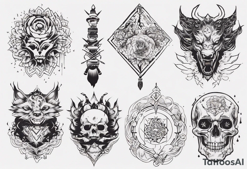 座っている堕天使 tattoo idea