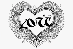 Zoe name written within a heart tattoo idea