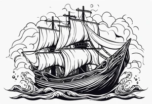 The tentacles of a kraken coming out of the water tattoo idea