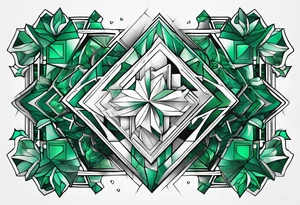 Emerald color Puzzle pieces tattoo idea