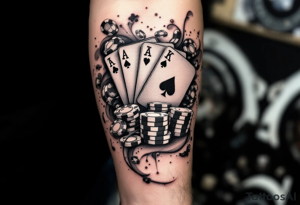 About casino with cards and games in casino tattoo idea